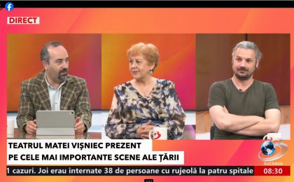 Managerul TMMVS, Angela Zarojanu, și actorul Răzvan Bănuț- invitați la Antena 3 Suceava