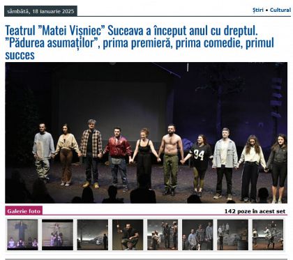 Teatrul ”Matei Vișniec” Suceava a început anul cu dreptul. ”Pădurea asumaților”, prima premieră, prima comedie, primul succes